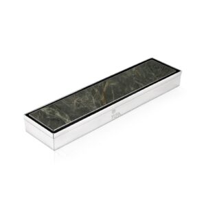 Tile-Insert 304-SS (12"x 4") Shower Drain Channel with Advanced Cockroach Trap - Side Hole